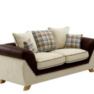Sofá CAMBRIDGE, 2 plazas, tejido combinado marrón con beige