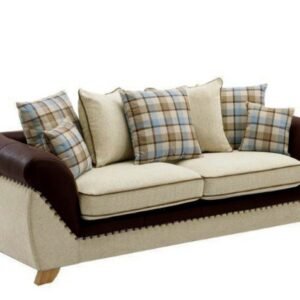 Sofá CAMBRIDGE, 3 plazas, tejido combinado marrón con beige