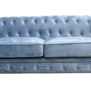 Sofá CHESTER PREMIUM, 2 plazas, tapizado velvet dusky azul