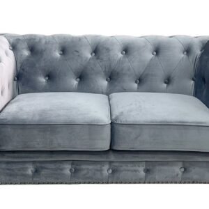 Sofá CHESTER PREMIUM, 2 plazas, tapizado velvet gris