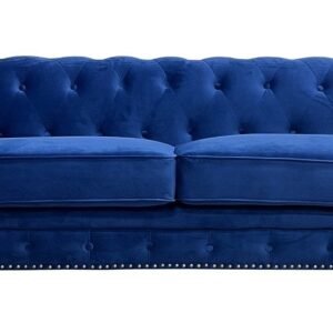 Sofá CHESTER PREMIUM, 3 plazas, tapizado velvet azul navy