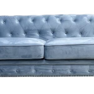 Sofá CHESTER PREMIUM, 3 plazas, tapizado velvet dusky azul