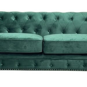 Sofá CHESTER PREMIUM, 3 plazas, tapizado velvet esmeralda