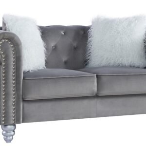 Sofá CHESTER STYLE, 2 plazas, tapizado velvet gris 27