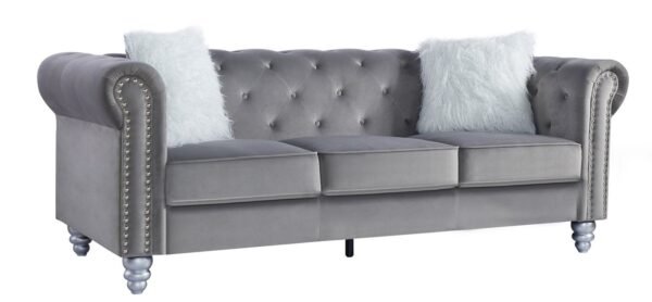 Sofá CHESTER STYLE, 3 plazas, tapizado velvet gris 27