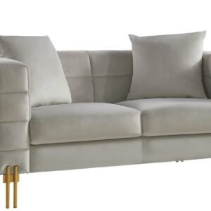 Sofá LARIOS, 2 plazas, tejido velvet gris claro 25