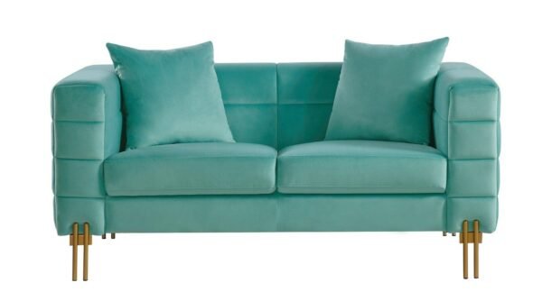 Sofá LARIOS, 2 plazas, tejido velvet verde agua 58 - Imagen 3