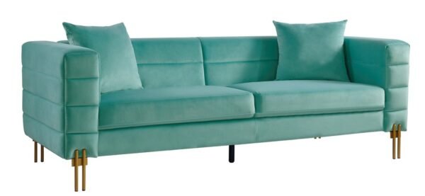 Sofá LARIOS, 3 plazas, tejido velvet verde agua 58