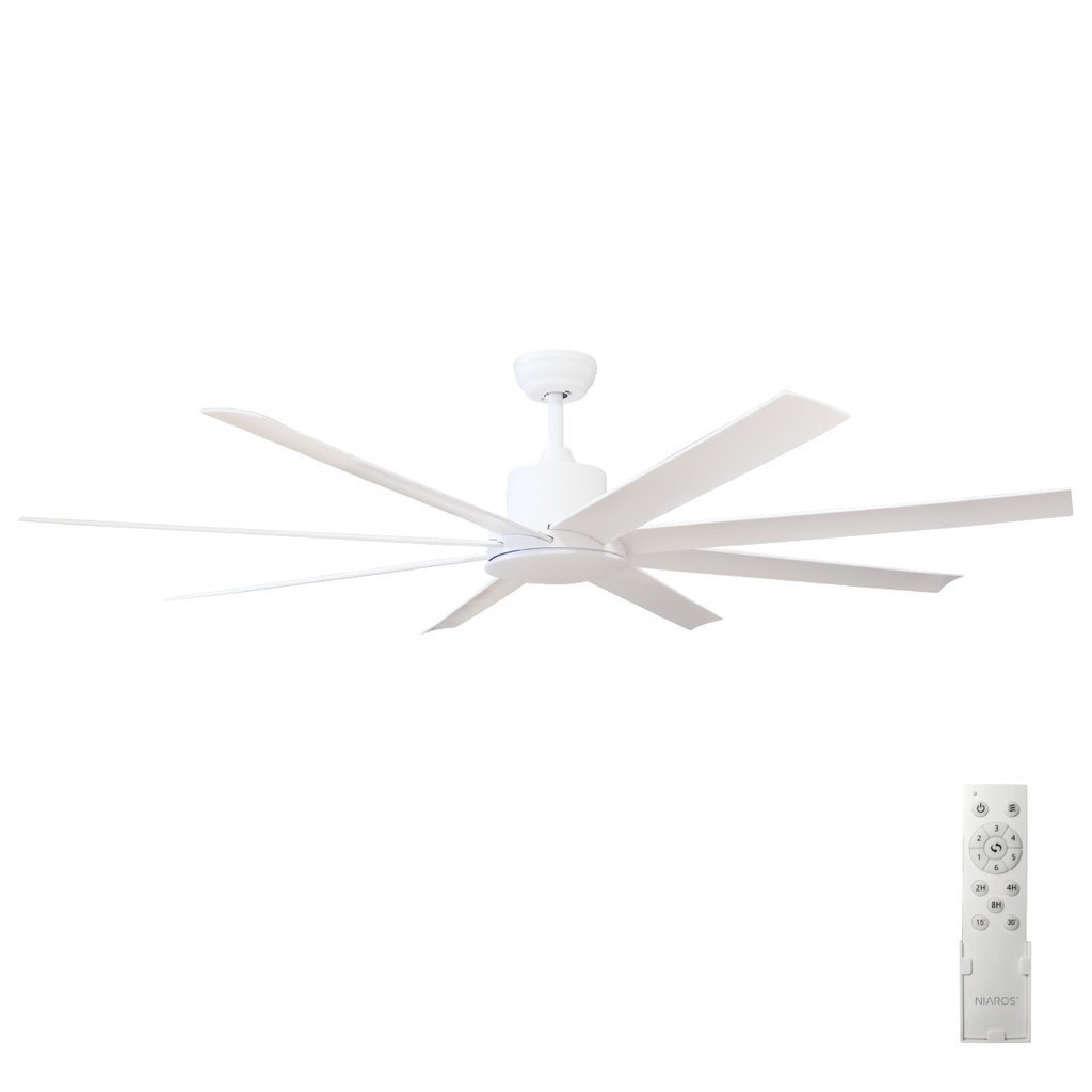 Ventilador techo Kilwa con luz CCT regulable y mando Ø152 5 aspas DC Blanco