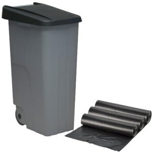 Contenedor Reciclo 110 litros cerrado + 3X Bolsas de basura de 10 unidades