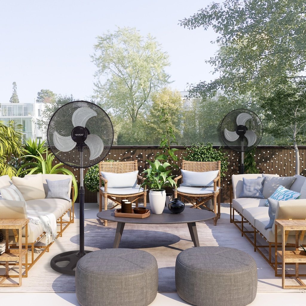 Pack 2 ventiladores metálicos de pie Favara Ø50cm 55W Negro - Imagen 3