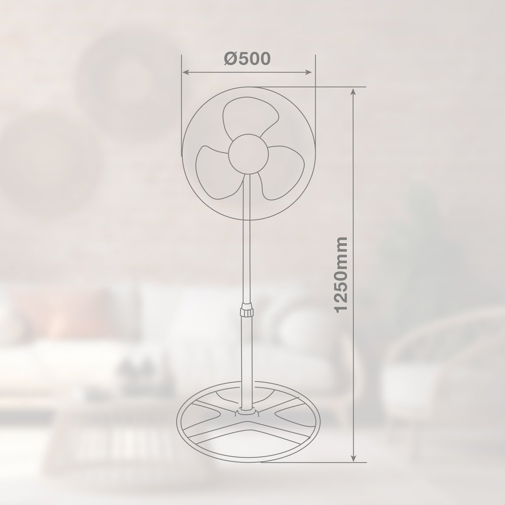Pack 2 ventiladores metálicos de pie Favara Ø50cm 55W Negro - Imagen 5