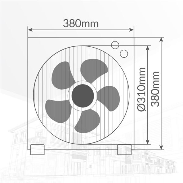 Ventilador Box Fan Bronte Ø31cm 45W Gris - Imagen 6