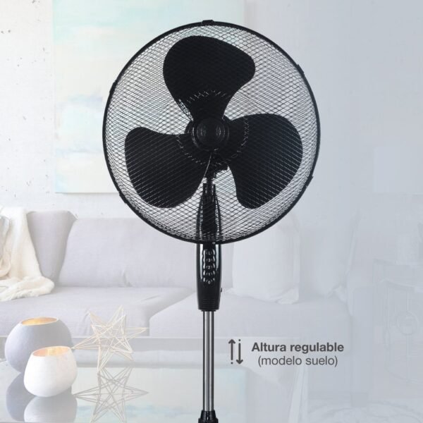 Ventilador Kureli 3 en 1 (sobremesa, pared y pie) Ø43cm 45W Negro - Imagen 4