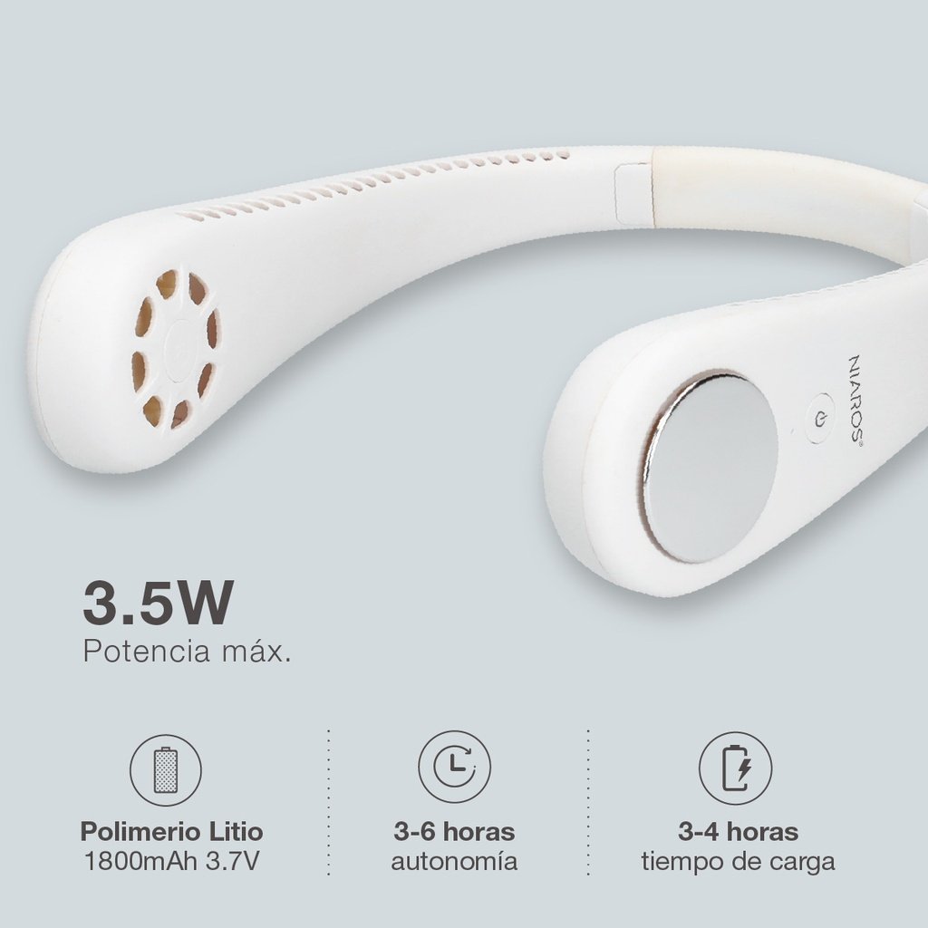 Ventilador de cuello portátil Salaro USB recargable - Imagen 3