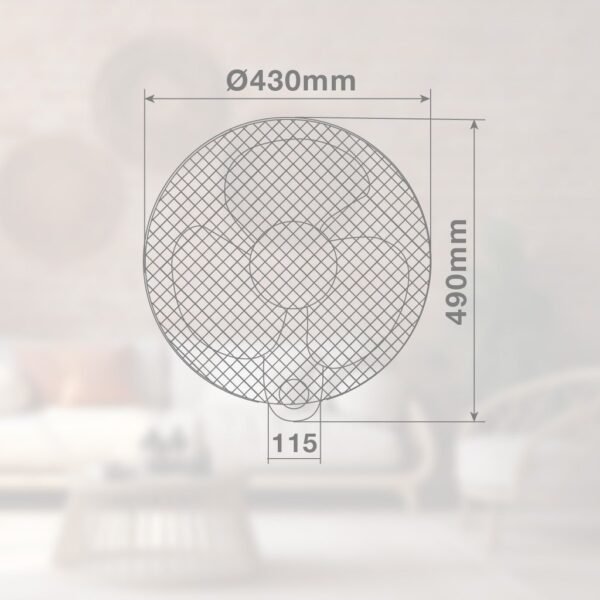 Ventilador de pared Barsi Ø43cm 50W Blanco - Imagen 7