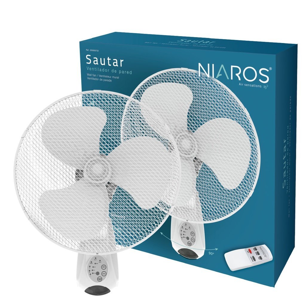 Ventilador de pared Sautar con mando Ø43cm 45W Blanco - Imagen 4