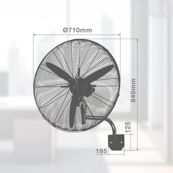 Ventilador de pared Thuwa Ø71cm 200W Negro - Imagen 6