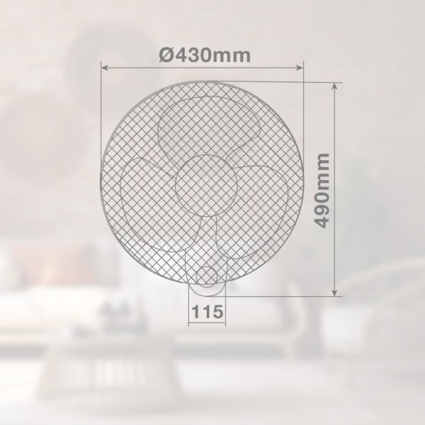 Ventilador de pared Toleni Ø43cm 45W Blanco - Imagen 6
