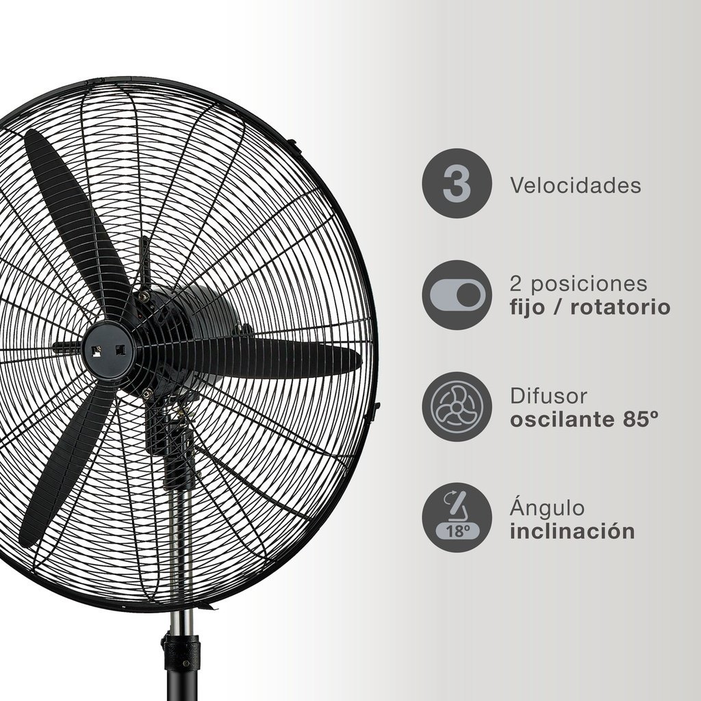 Ventilador de pie Dalheri Ø71cm 200W Negro - Imagen 3