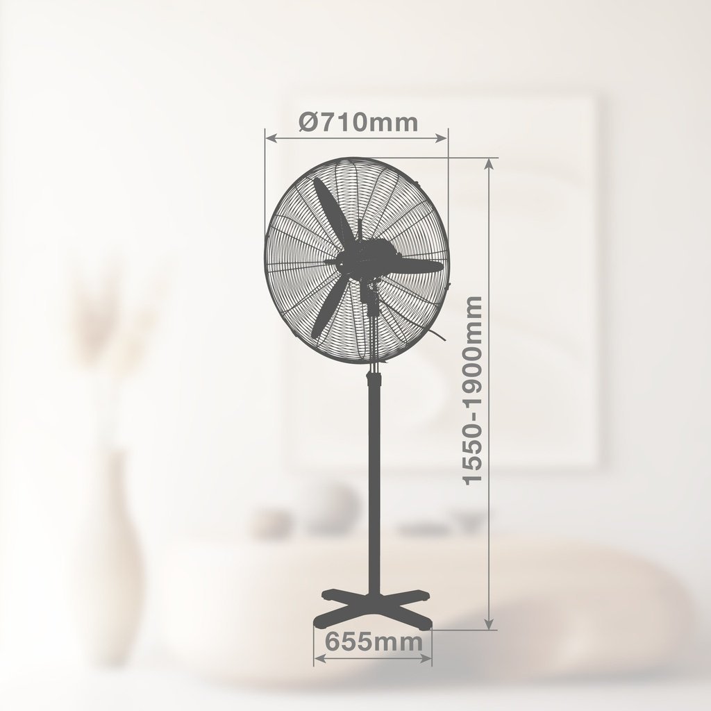 Ventilador de pie Dalheri Ø71cm 200W Negro - Imagen 6