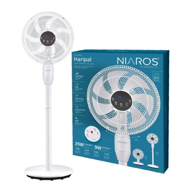 Ventilador de pie Haripal Ø36cm 25W motor DC Blanco - Imagen 2