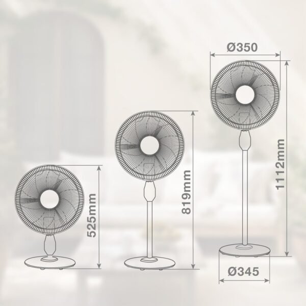 Ventilador de pie Haripal Ø36cm 25W motor DC Blanco - Imagen 6