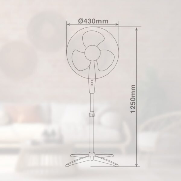 Ventilador de pie Khela con mando Ø43cm 45W Negro - Imagen 6