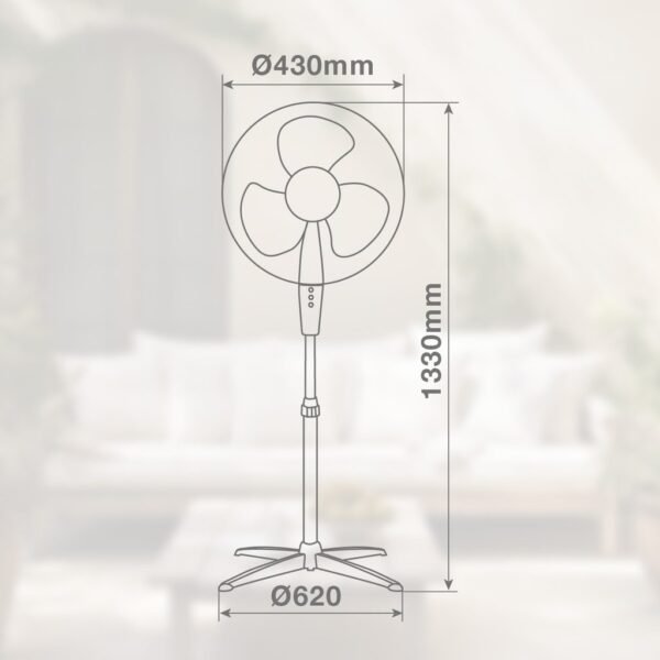 Ventilador de pie Nametil Ø43cm 45W Negro - Imagen 6