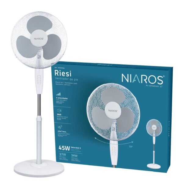 Ventilador de pie Riesi Ø43cm 45W Blanco - Imagen 2