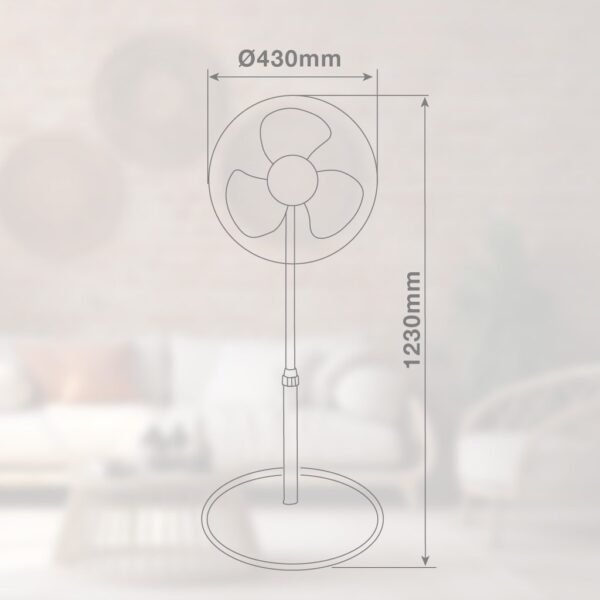 Ventilador de pie Riesi Ø43cm 45W Blanco - Imagen 6