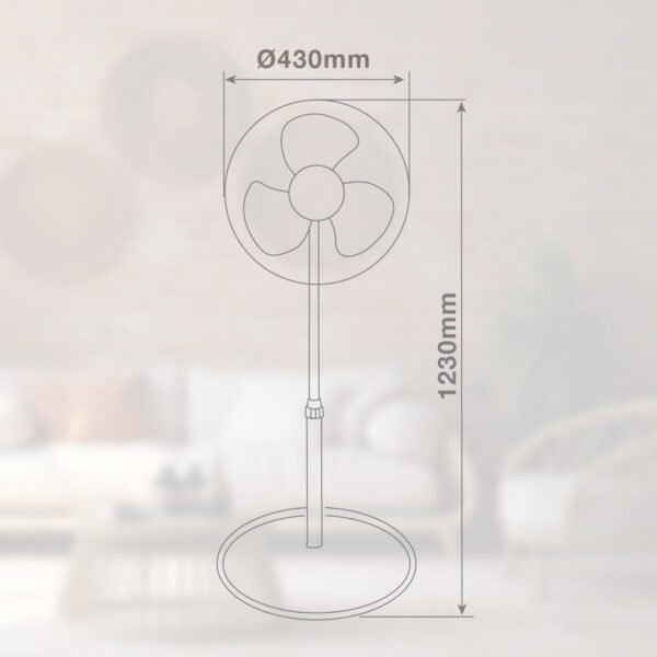 Ventilador de pie Riesi con mando y temporizador Ø43cm 45W Blanco - Imagen 6