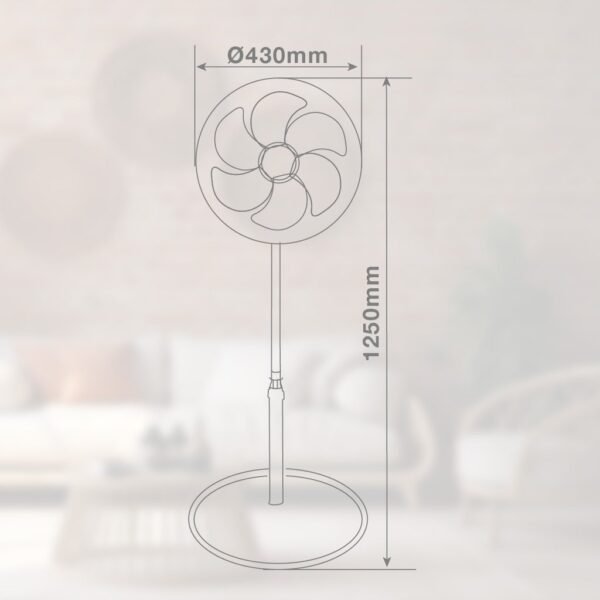 Ventilador de pie Sortino con mando y temporizador Ø43cm 65W Blanco - Imagen 6