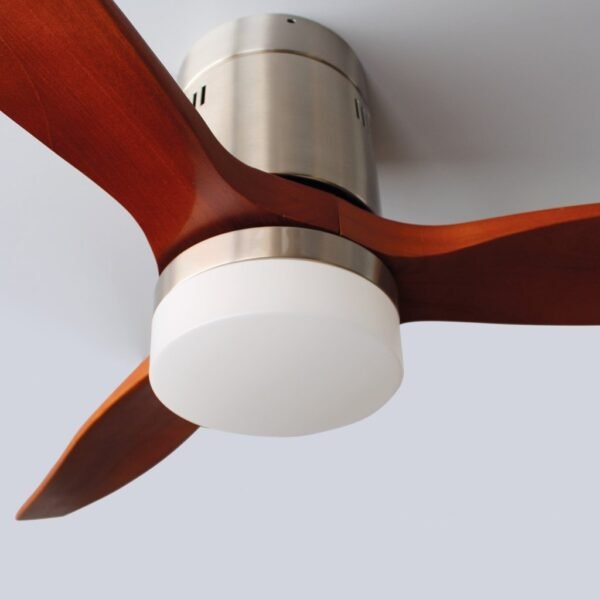 Ventilador techo Kasama con luz CCT regulable y mando Ø132 3 aspas DC Níquel - Imagen 3