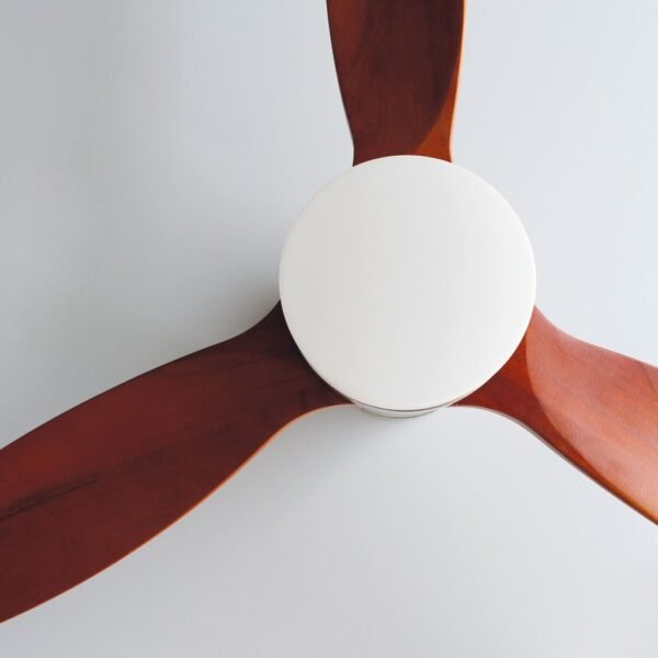 Ventilador techo Kasama con luz CCT regulable y mando Ø132 3 aspas DC Níquel - Imagen 7