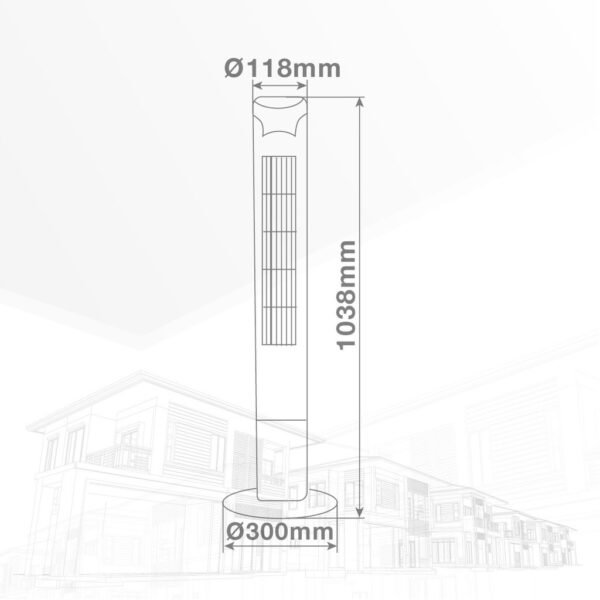 Ventilador de torre Kodima con mando 45W Blanco - Imagen 6