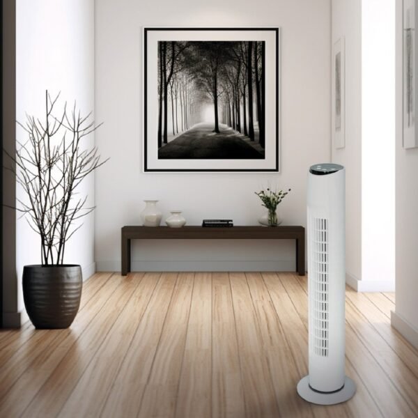 Ventilador de torre Nandi con mando 45W Blanco - Imagen 5