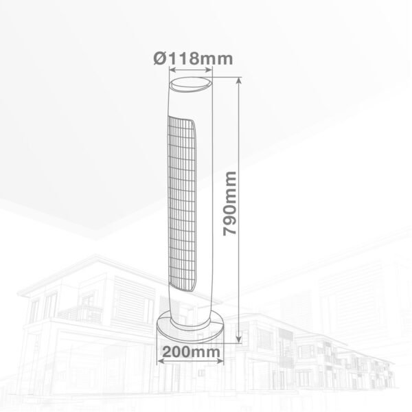 Ventilador de torre Nandi con mando 45W Blanco - Imagen 6
