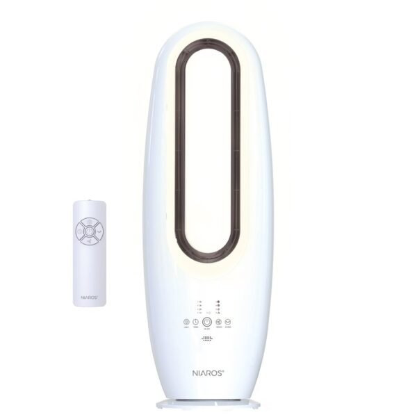Ventilador de torre sin aspas Molian con luz y mando 70W Blanco