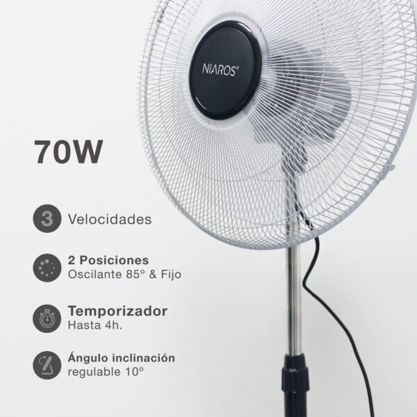 Ventilador metálico de pie Sandi Ø50cm 70W - Imagen 3
