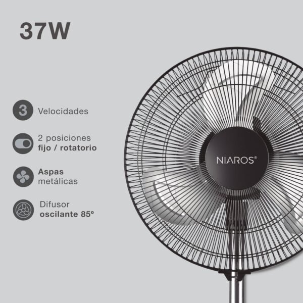 Ventilador metálico de pie Vicari Ø34cm 37W - Imagen 4