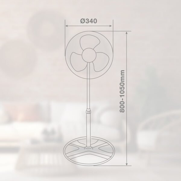Ventilador metálico de pie Vicari Ø34cm 37W - Imagen 5