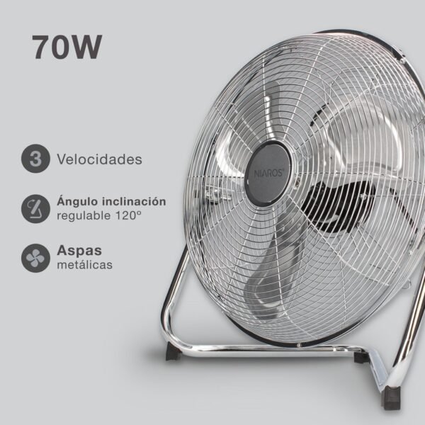 Ventilador metálico de suelo Gumba Ø40cm 70W - Imagen 3