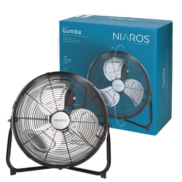 Ventilador metálico de suelo Gumba Ø40cm 70W Negro - Imagen 6