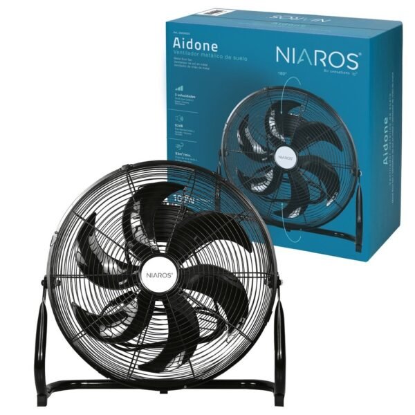 Ventilador metálico de suelo Aidone Ø51cm 90W Negro - Imagen 2