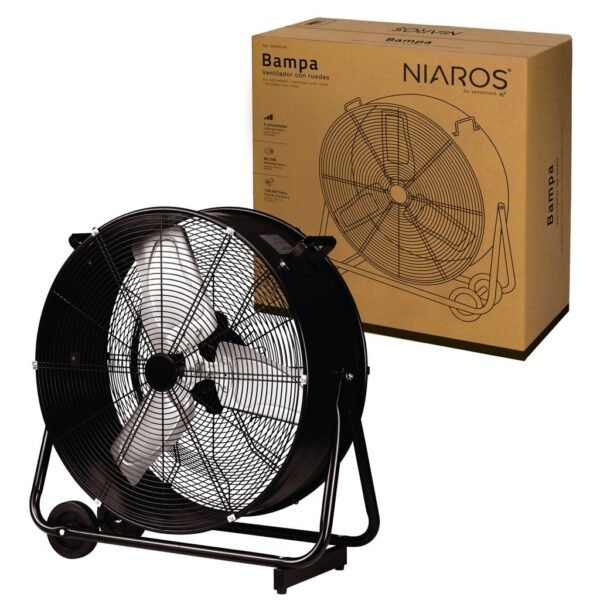 Ventilador metálico de suelo Bampa Ø70cm 250W Negro - Imagen 2