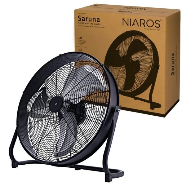 Ventilador metálico de suelo Saruna Ø55cm 120W Negro - Imagen 2