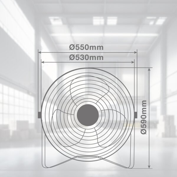 Ventilador metálico de suelo Saruna Ø55cm 120W Negro - Imagen 5