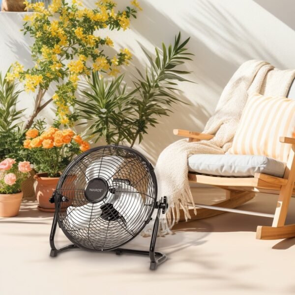 Ventilador portátil metálico de suelo Nuoro Ø40cm 15W motor DC Negro - Imagen 2