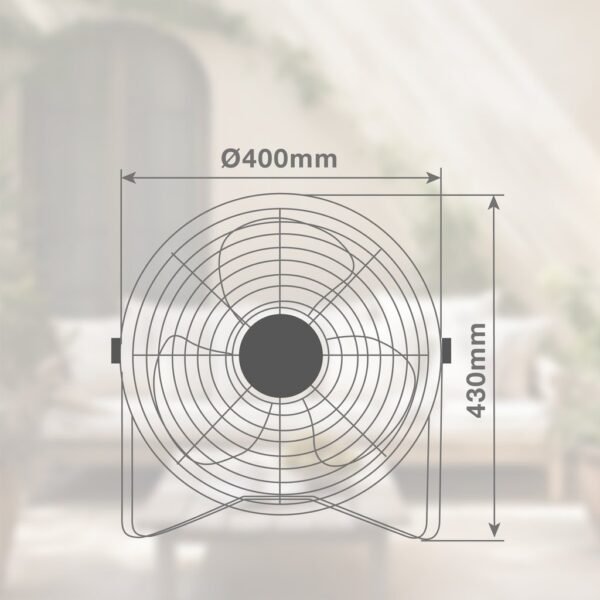 Ventilador portátil metálico de suelo Nuoro Ø40cm 15W motor DC Negro - Imagen 4